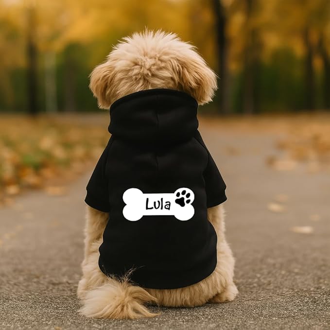 Personalized Dog Hoodie with Name, Custom Embroidered Pet Sweater, Pink Puppy Hoodie, Warm Winter Outfit, Custom Pet Clothes, Gift for Dog Lovers