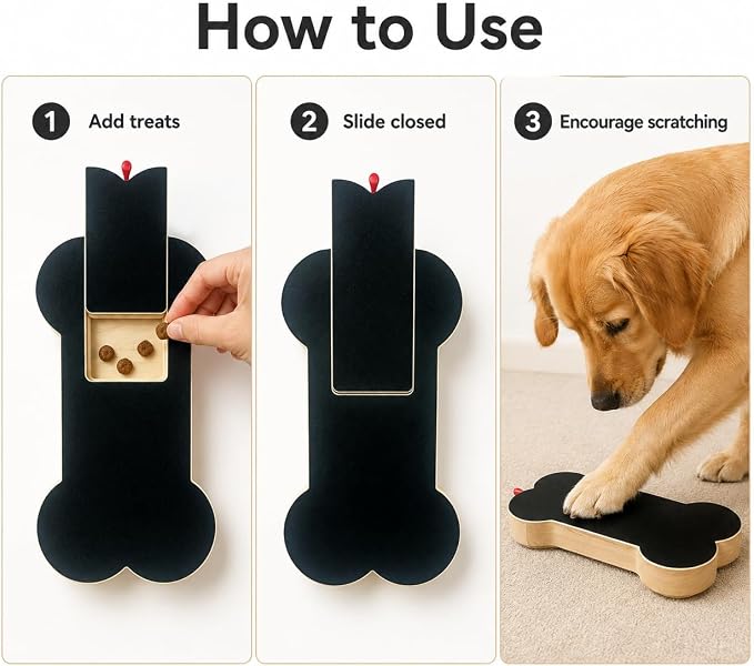 Dog Nail Scratch Board Scratcher Treat Dispenser Non-Slip Nail File Board (C)