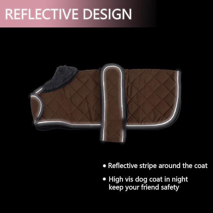 Dachshund Coat Dog Coats for Dachshunds Dachshund Winter Jacket with Padded Fleece Outdoor Dog Clothes with Adjustable Bands - Brown - XS