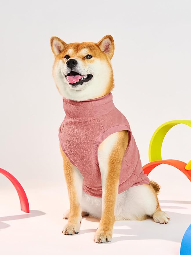 Haloumoning Fleece Dog Sweater Turtleneck Pullover Sweatshirt Pet Winter Warm Clothes