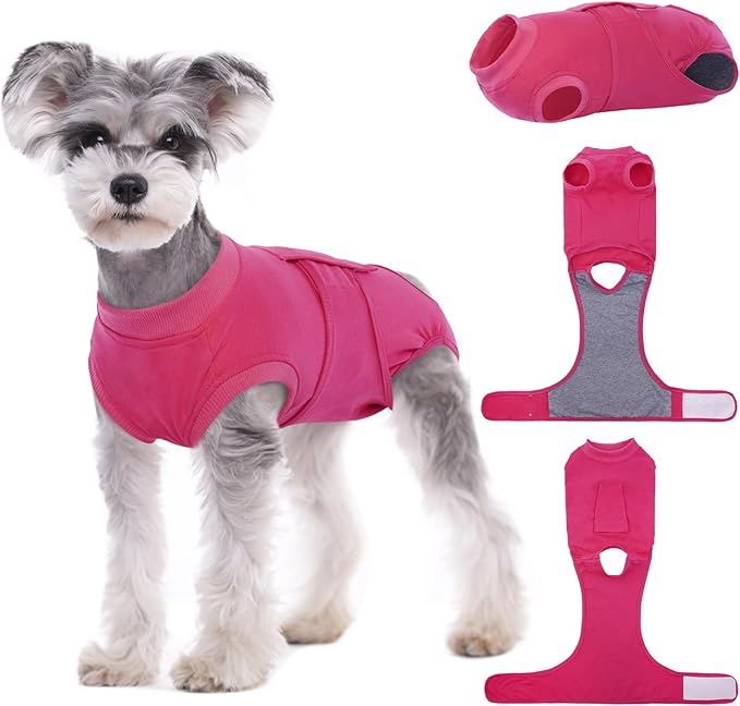 Kuoser Dog Surgery Suit - Female Spay & Male Neuter Recovery Onesie, Anti-Licking Abdominal Wounds Pet Surgical Recovery Bodysuit, Substitute E-Collar & Cone