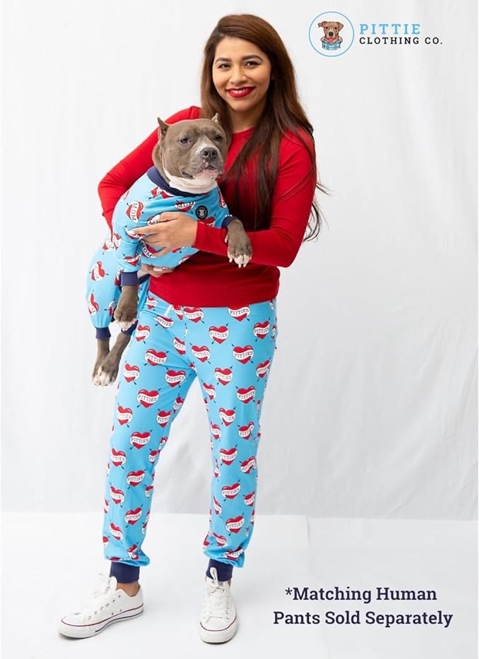 Pittie Clothing Pit Bull Dog Pajamas – Full Coverage Dog Onesie, Soft Pajama Outfit for Medium, Large, XL & XXL Breeds