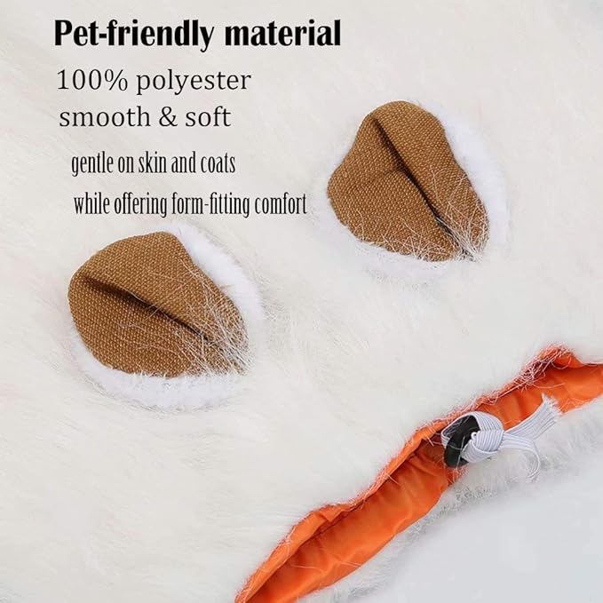 Lions Mane for Large Dog Halloween Costumes, Pet White Wig with Ears