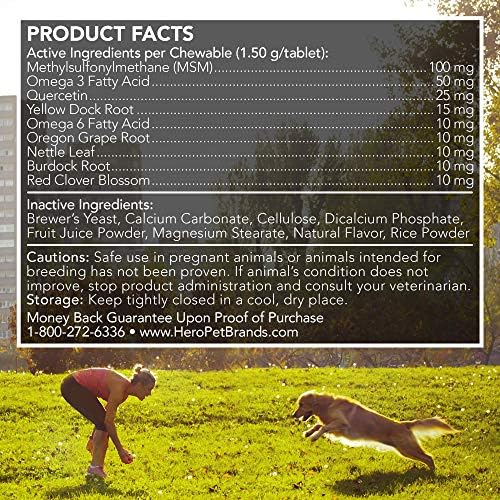 Vet's Best Healthy Coat Shed & Itch Relief Tablets, Allergy Aid, 150 Count