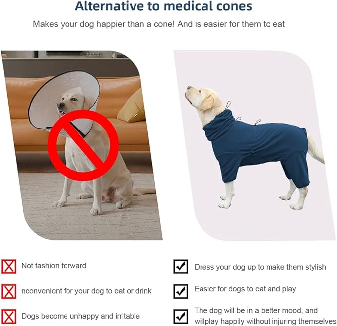 Dog Pajamas for Large Dogs,Extra Large Stretch, Suitable for Adult, Medium-Sized Dogs, Large Pet Jumpsuit Four-Legged Dog Clothes, Pet Clothing. (Blue, 6XL)