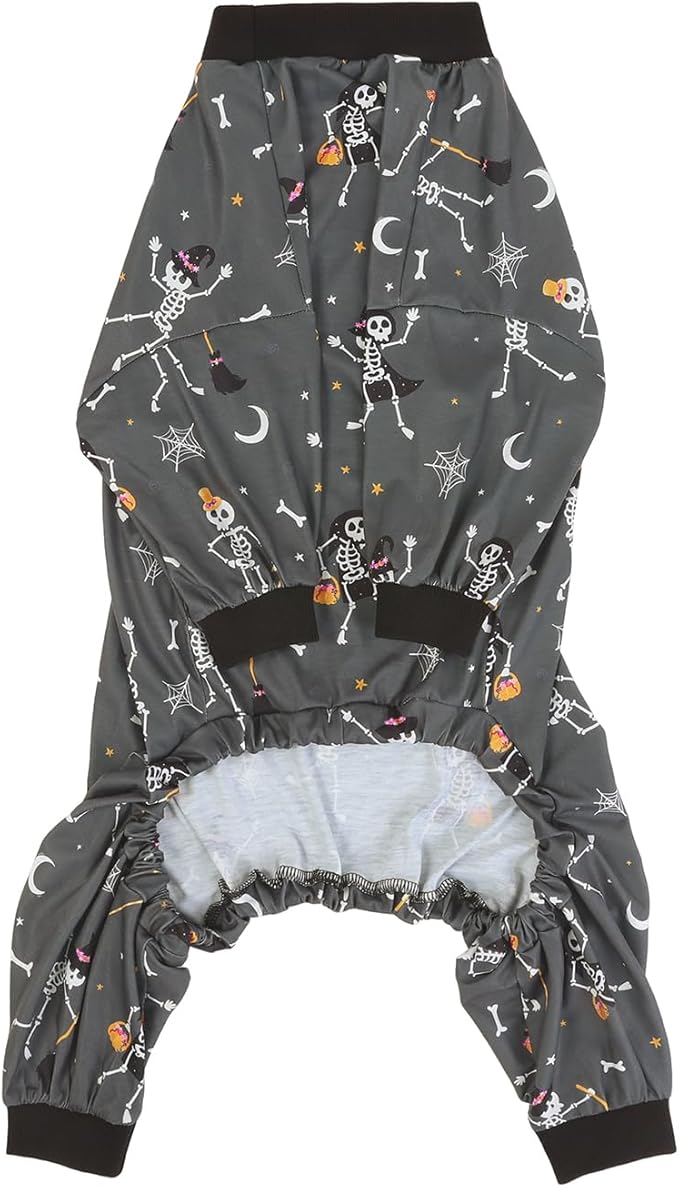 HDE Dog Pajamas One Piece Jumpsuit Lightweight Dog PJs Shirt for M-3XL Dogs Skeleton Bones - 3XL