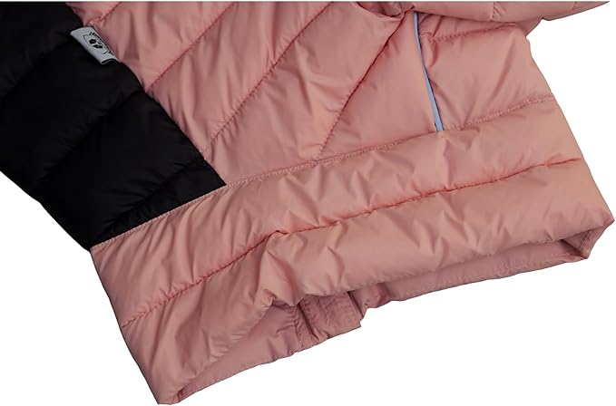 Warm Dog Coat, 4 Legs Covered Waterproof Windproof Reflective Vest, Zippered Adjustable Outdoor Snow Jacket for Small Medium Large Dogs, Lotus Pink M