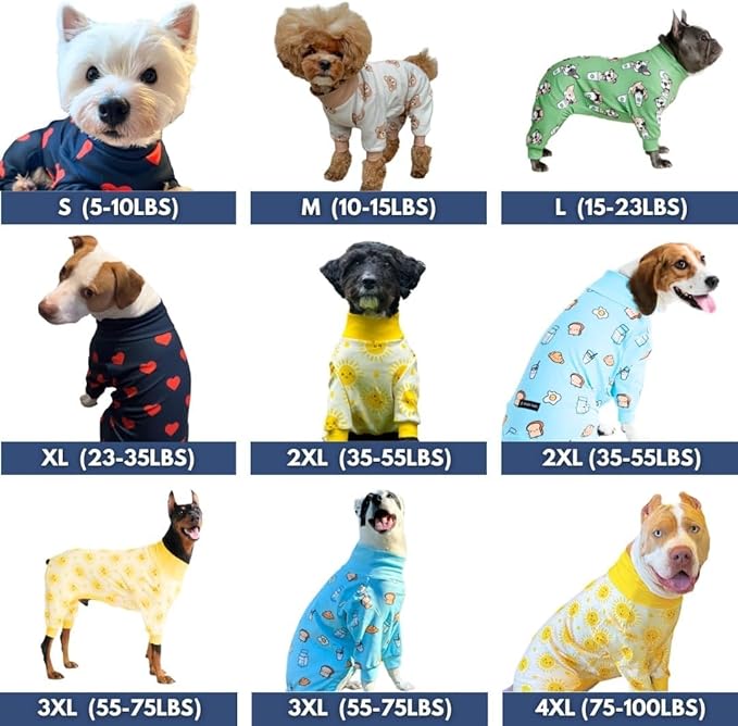 Spark Paws Dog Pajama, Dog Recovery Suit Male, Onesie, Ultra-Soft and 4-Way Stretch, for Small Medium and Large Breeds - Snowy Polar Bear - 4XL