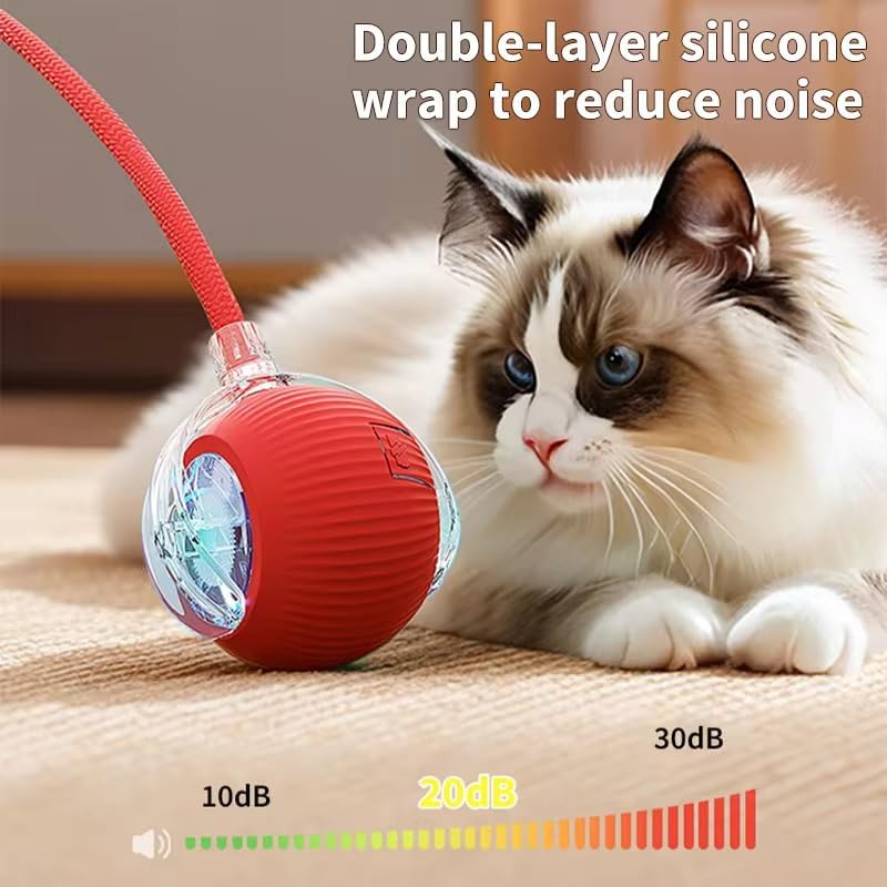 2025 Interactive Cat Toys for Indoor Cats - Toys Ball with Tail, Realistic Bird Chirping, Smart Obstacle Avoidance and Auto Restart,Cat Puzzle Toys for Bored Indoor Adult Cats and Dog (Gray)