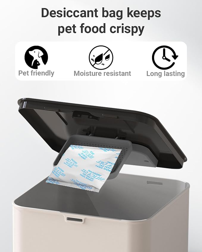16 Packs Pet Food Desiccant Bag Compatible with Voluas Automatic Pet Feeders, Desiccant Packs Replacement for Dog Treat Container/Automatic Pet Feeder, Keep Pet Food Fresh, Individually Packaged