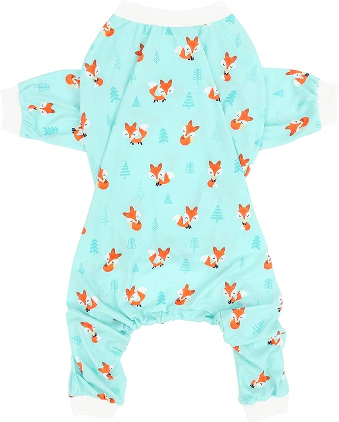 HDE Dog Pajamas One Piece Jammies Jumpsuit Pet Clothes Outfit Stretchy Lightweight Comfy Shirt Pjs for M-3XL Dogs Winter Foxes - 2XL