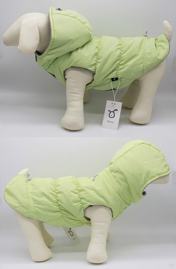 Warm Dog Coat Jacket with Detachable Hood Harness Hole Winter Coat Pet Clothes Dog Cold Weather Coats Cozy Snow Jacket Vest for Small Medium Large Dogs - Blake (Mint, X-Small)