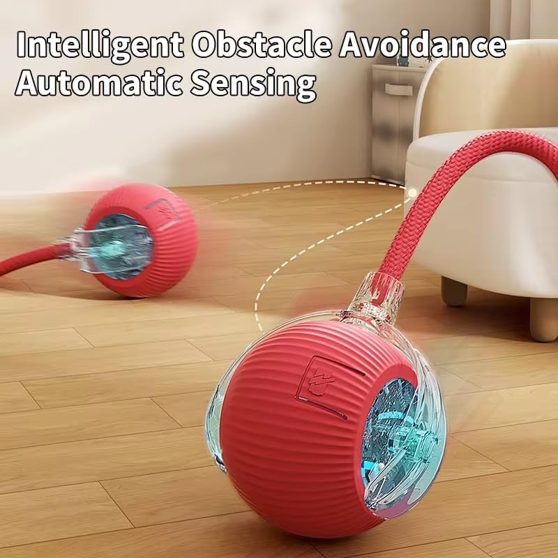 2025 Interactive Cat Toys for Indoor Cats - Toys Ball with Tail, Realistic Bird Chirping, Smart Obstacle Avoidance and Auto Restart,Cat Puzzle Toys for Bored Indoor Adult Cats and Dog (Gray)