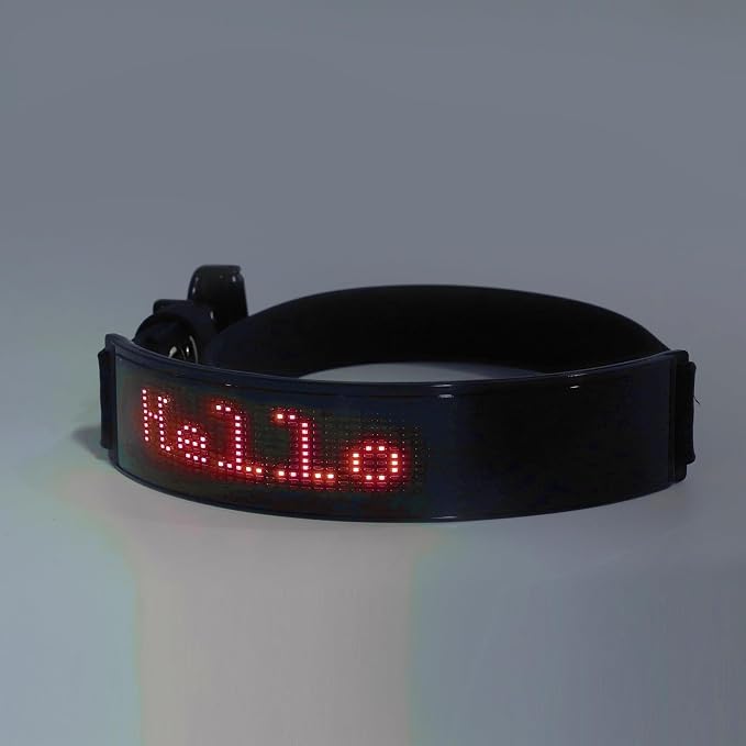 LED Dog Collar, Programmable DIY LED Collar Rechargeable for Dog Walking, Glowing Night Pet Necklace with DIY Screen & Adjustable Belts for Small Medium and Large Dogs (Red Light)