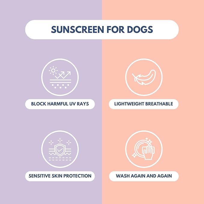 Spark Paws Sunblock Dog T-Shirt, SPF30 Protection, Lightweight Breathable Quick Dry for Dogs with Sensitive Skin - Purple & Peach (Set of 2) - 3XL