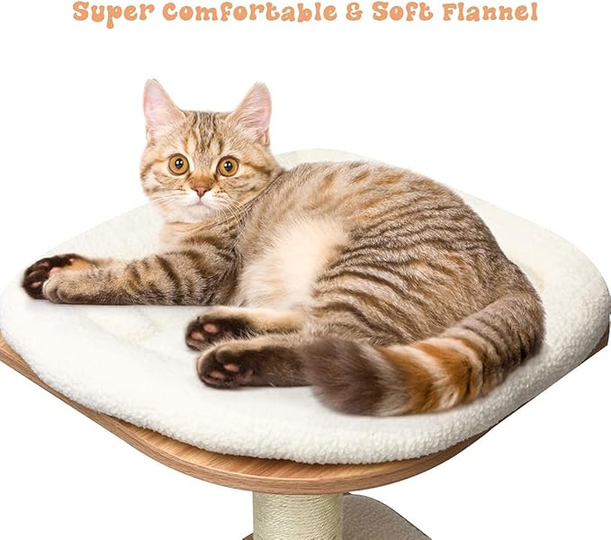 Tangkula Tall Cat Tree, 69-Inch Modern Cat Tower with Sisal Rope Scratching Posts, Wood Cat Tree with Multi-Layer Platform, Cat Condo Furniture with Washable Cushions for Indoor Cats Large Adult