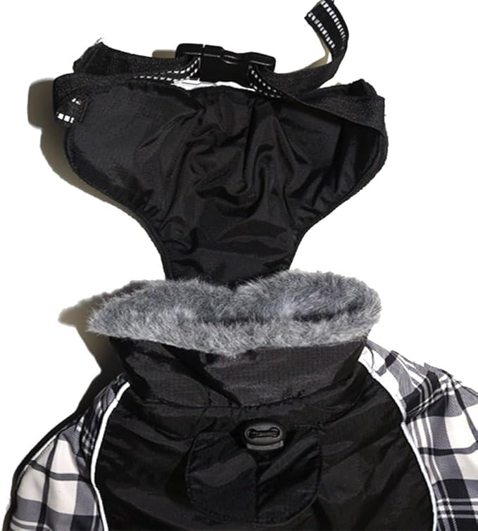 DroolingDog Dog Coats for Small Medium Dogs Winter Jacket Outdoor Stylish Clothes with Nylon Waterproof Material and 100% Polyester Fleece Lining, Black, 4XL