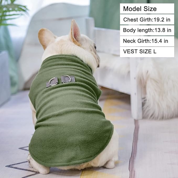 BEAUTYZOO Dog Fleece Vest Sweater Winter Jacket for Small and Medium Dogs with D-Ring Leash Cold Weather Coat Hoodie for XS S M Dogs Boy or Girls