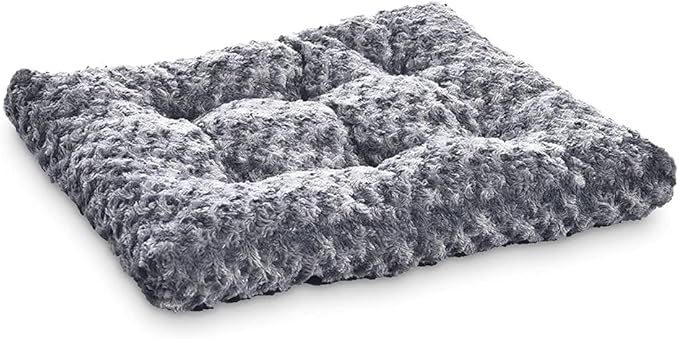 Amazon Basics Cat and Dog Bed and Crate Pad, Machine Washable, Indoor, 35 x 23 x 3 inches, Gray