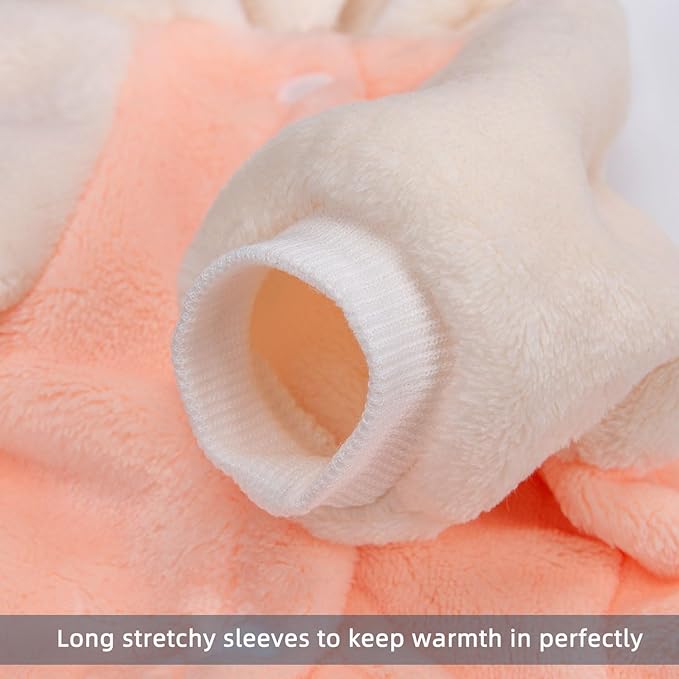 FabriCastle Dog Hoodie Sweater for Small Dogs Boy and Girl, Small Dog Clothes XS XXS Puppy Sweatshirt, Pet Outfit, Cat Clothing Super Soft Warm Snap On Closure (Peach-Cream, Large)