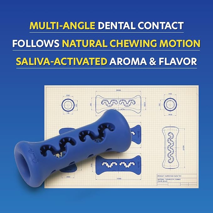 SuperPaw Dog Dental Chew Holder - Healthy Toy for Boredom Relief and Oral Care (60+ Min Extended Chew Time) - Medium, 1 Pack