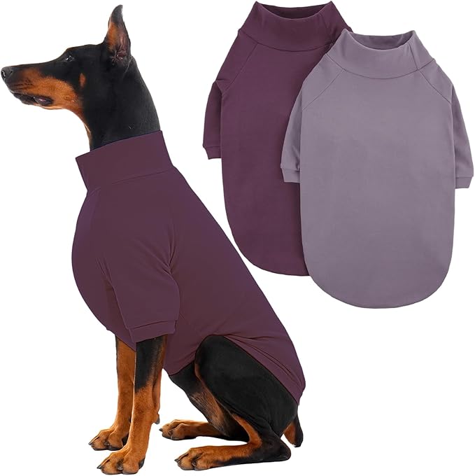 IECOii 2 Pack XXXL Dog Fleece Sweater for Extra Large Dogs, Warm Dog Turtleneck with Stretch for Doberman Sweater, Fall Winter Pullover Dogs Sweatshirt with Sleeve, Outdoor Sweaters for Walking, 3XL