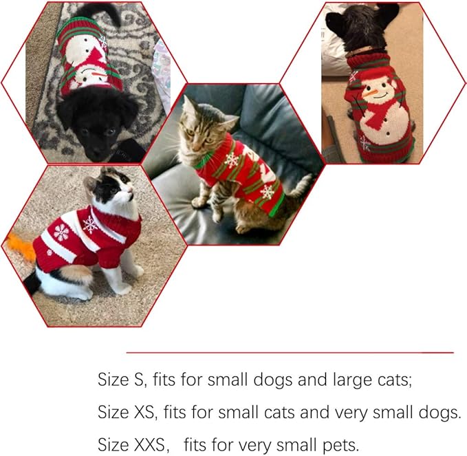 NACOCO Dog Snow Sweater - Snowman Holiday Xmas Christmas Pet Clothes for Small Dog and Cat (Snowman, S)