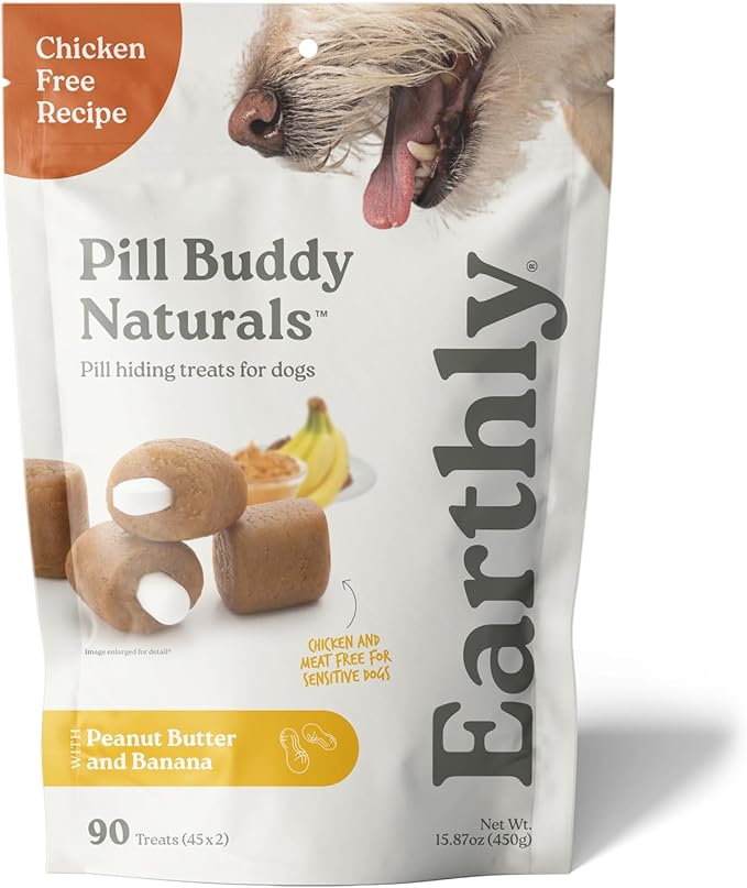 Earthly Pill Buddy Naturals - PB & Banana Recipe Pill Hiding Treats for Dogs - Make A Perfect Pill Concealing Pocket Or Pouch for Any Size Medication - 90 Servings