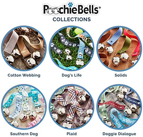 PoochieBells Handcrafted Dog Doorbell for Potty Training – Easy & Quick, Doggie-Safe USA-Made Dog Door Bell with Perfect Sound, Dog Trainer-Recommended for Over 20 Years, Starry Night Plaid
