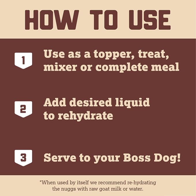 Boss Dog Complete & Balanced Freeze Dried Raw Diet for Dogs, Beef Recipe, 12 oz Bag