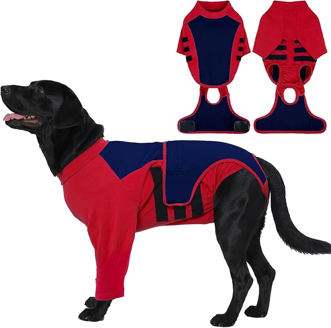 LeLePet Recovery Suit for Dogs After Surgery, Female Spay and Male Neuter Suits, Dog Onesie for Surgery Prevent Licking Breathable Soft Recovery Suit with Long Sleeve Front Legs Dog Cone Alternative