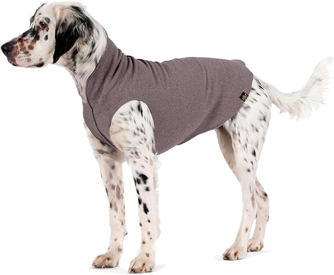 Goldpaw Stretchy Fleece Jacket for Small Dogs - Super Soft, Warm Dog Sweater - Pet Sweater Vest for Fall and Winter - Canine Clothes Made in The USA - Machine Washable - Charcoal - Size 20