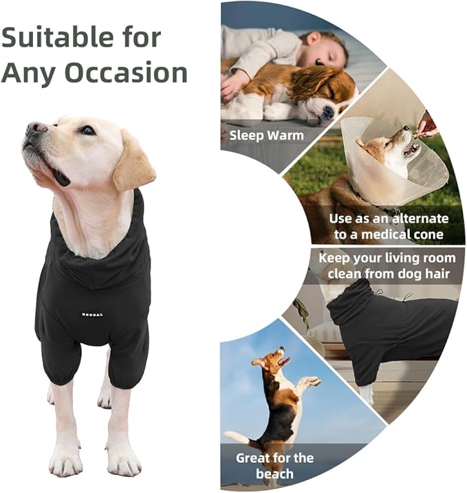Dog Pajamas for Large Dogs,Extra Large Stretch, Suitable for Adult, Medium-Sized Dogs, Large Pet Jumpsuit Four-Legged Dog Clothes, Pet Clothing. (Black, 6XL)