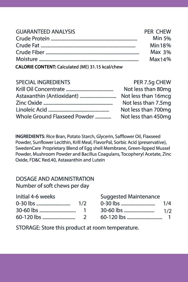 Krill Oil Shed-Free Soft Chews for Dogs - Reduce Shedding & Itching - Rich in Omega 3 & Antioxidants - Improves Skin & Coat - Made in USA - 60 Soft Chews
