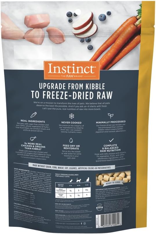 Instinct Raw Meals Freeze-Dried Chicken Cat Food, 9.5 oz. Bag