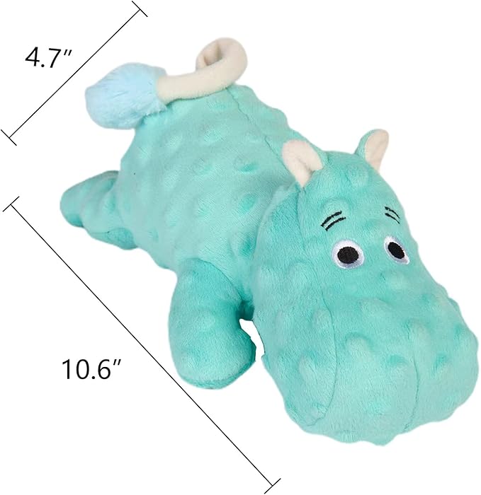 DODODOLA Cute Stuffed Hippo Dog Toys Squeaky Dog Toys with Crinkle Paper Dog Plush Toys for Large Breed Dog Chew Toys for Small, Medium, Large Dogs