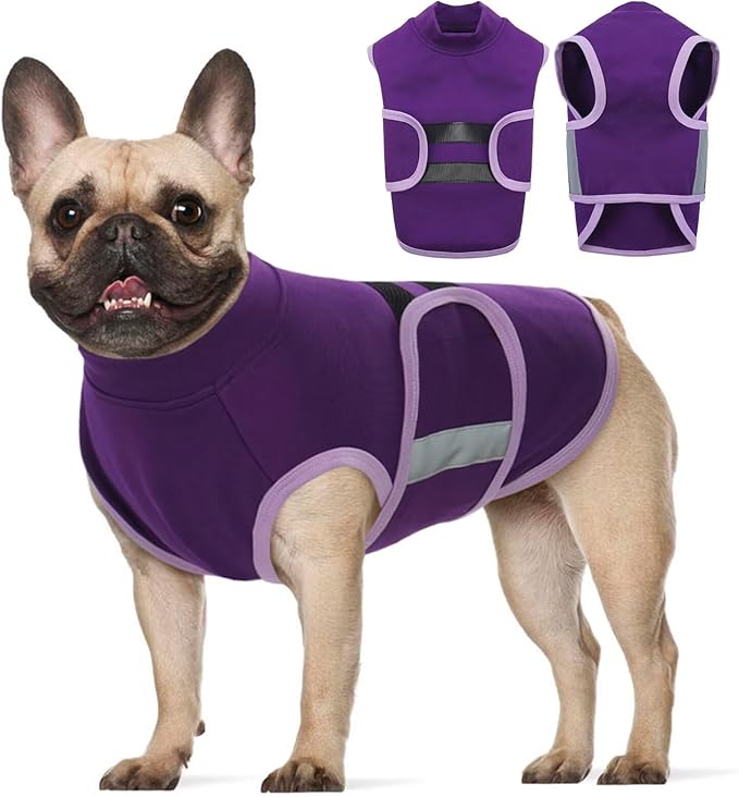 MIGOHI Dog Anxiety Relief Coat,Comfort Anxiety Vest for Dogs,Adjustable Dog Anxiety Calming Wrap for Fireworks,Thunderstorms,Travel, Separation, Anxiety Jacket for Large Dogs,L,Purple
