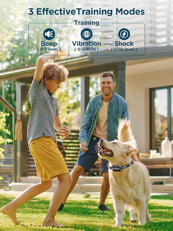 Wireless Dog Fence for 2 Dogs, GPS Wireless Dog Fence with 3 Warning Modes, Pet Containment System with AI Smart Signal, IPX7 Waterproof Electric Dog Collar for Outdoor(2 Collars)