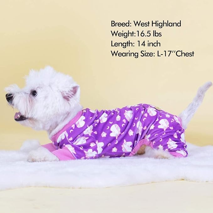 KYEESE Dog Pajamas Velvet Dog Pajamas Large Sized Dogs Soft Dogs Clothes Pjs with Unicorn Pattern Stretchy Pet Jammies Coat Comfy Pet Onesie Costume, 3X-Large