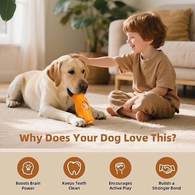 2 Pack Dog Toys for Aggressive Chewers Orange