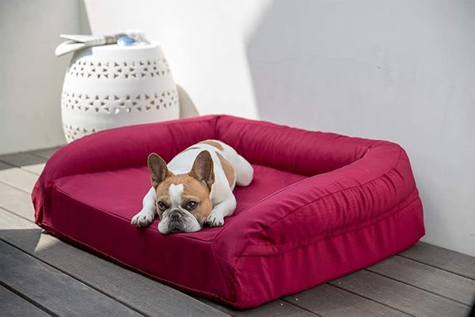 K9 Ballistics Tough Orthopedic Small Bolster Dog Bed - Washable, Durable and Water Resistant Dog Bed - Made for Toy and X-Small Dogs, 24"x18", Blue Quartz