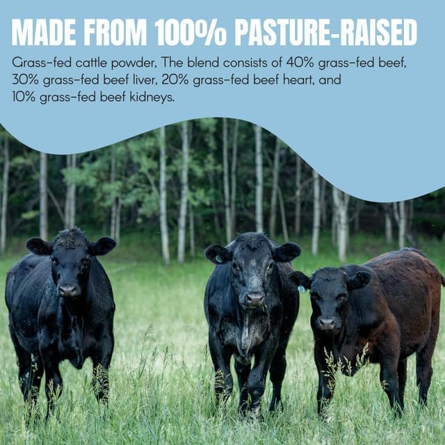 100% Grass-Fed Beef Organ Blend for Dogs 60-Day Supply | Sourced from Family-Owned Ranch in Utah | Best Dog Organ Supplement | Beef Kidney Great for Training & Treats | for All Breeds