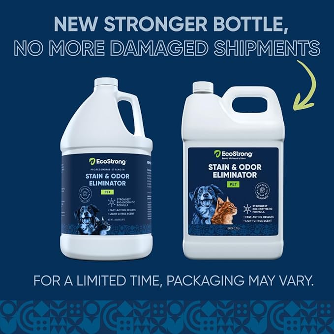 Eco Strong Pet Stain and Odor Remover - Cat Urine Enzyme Cleaner Destroyer, Urine Destroyer for Dogs, Pet Urine Enzyme Cleaner - 128 Oz