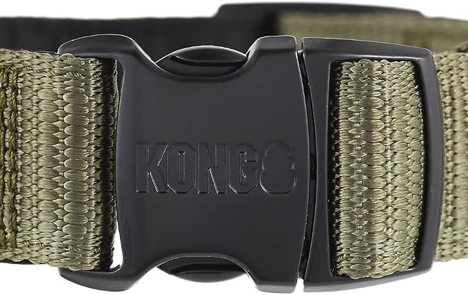 KONG Max HD Ultra Durable Neoprene Padded Dog Collar (Small, Green)