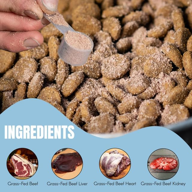 100% Grass-Fed Beef Organ Blend for Dogs 60-Day Supply | Sourced from Family-Owned Ranch in Utah | Best Dog Organ Supplement | Beef Kidney Great for Training & Treats | for All Breeds
