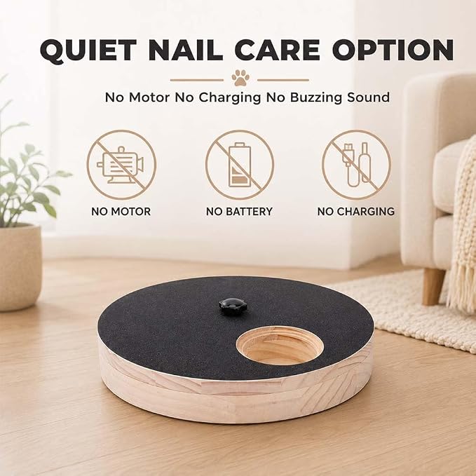 Wooden Rotating Dog Nail Scratch Board with Treat Dispenser