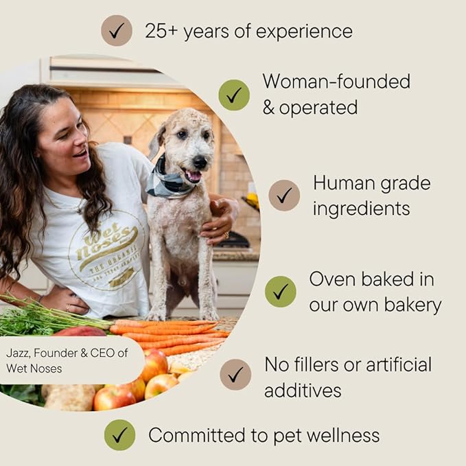 Wet Noses Organic Crunchy Dog Treats – All-Natural, Human-Grade, Non-GMO, Healthy Training & Delicious Snacks for Dogs, for All Dog Sizes & Breeds – Peanut Butter & Molasses, 14oz (2 Pack)