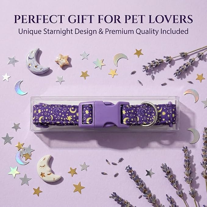 Cute Dog Collar, Moon Puppy Collar for Extra Small Dogs, XS