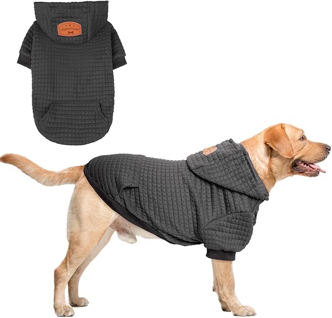 BEAUTYZOO Dog Hoodie for Small Medium Large Dogs, Winter Fall Warm Dog Clothes for Puppy S M Sized Dogs Girl Boy, Dog Sweater Shirt Hoodies with Pocket Bulldog Pitbull Cat Clothing Coat