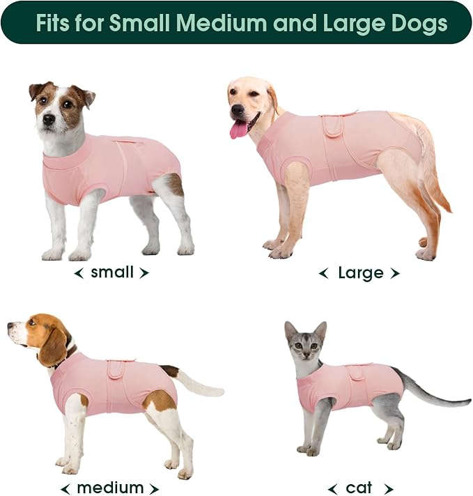 Kuoser Dog Surgery Suit - Female Spay & Male Neuter Recovery Onesie, Anti-Licking Abdominal Wounds Pet Surgical Recovery Bodysuit, Substitute E-Collar & Cone